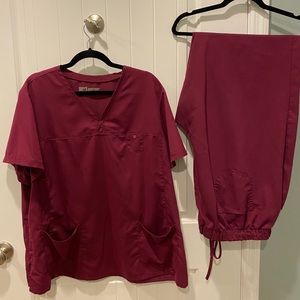 Grey’s Anatomy Scrub Set Wine 3x
